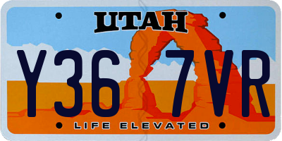 UT license plate Y367VR