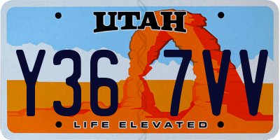 UT license plate Y367VV