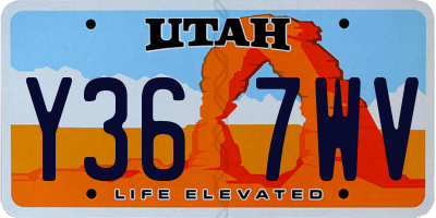 UT license plate Y367WV