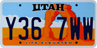 UT license plate Y367WW