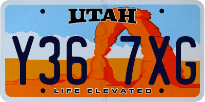 UT license plate Y367XG