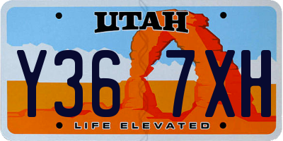 UT license plate Y367XH