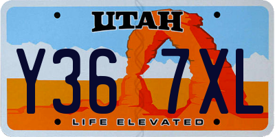 UT license plate Y367XL