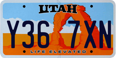 UT license plate Y367XN