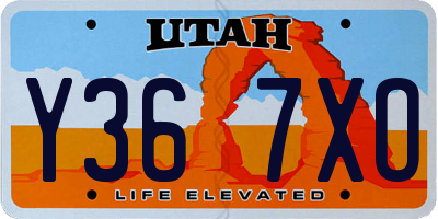 UT license plate Y367XO