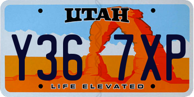 UT license plate Y367XP