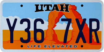 UT license plate Y367XR
