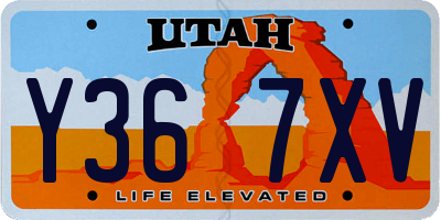 UT license plate Y367XV