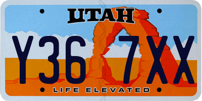 UT license plate Y367XX