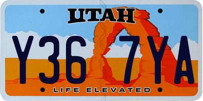 UT license plate Y367YA