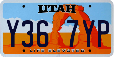 UT license plate Y367YP