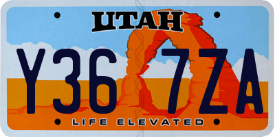 UT license plate Y367ZA