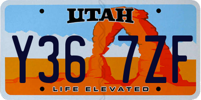 UT license plate Y367ZF