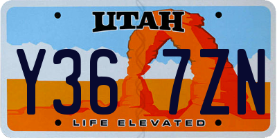 UT license plate Y367ZN