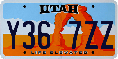 UT license plate Y367ZZ