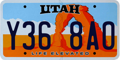 UT license plate Y368AO