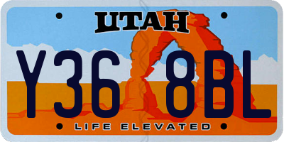 UT license plate Y368BL