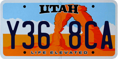 UT license plate Y368CA