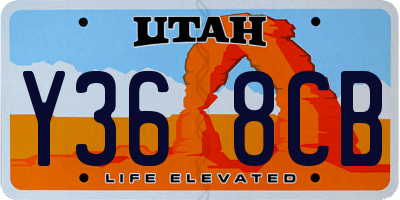 UT license plate Y368CB
