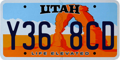 UT license plate Y368CD