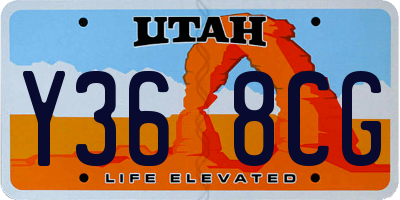 UT license plate Y368CG