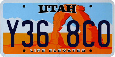 UT license plate Y368CO