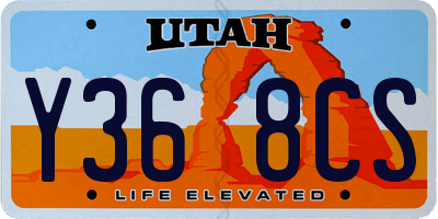 UT license plate Y368CS