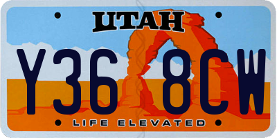 UT license plate Y368CW