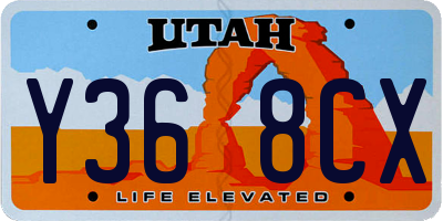 UT license plate Y368CX