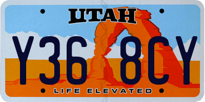 UT license plate Y368CY