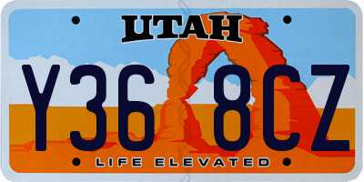 UT license plate Y368CZ