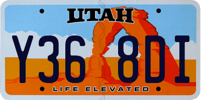 UT license plate Y368DI