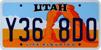 UT license plate Y368DO