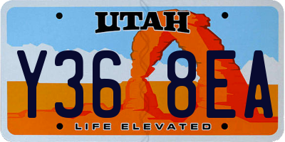 UT license plate Y368EA