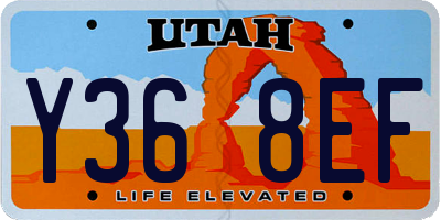UT license plate Y368EF