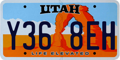 UT license plate Y368EH