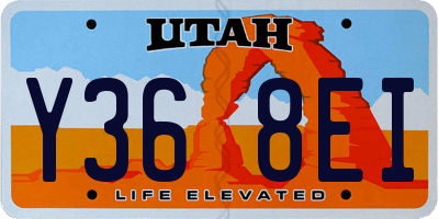 UT license plate Y368EI