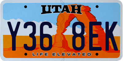 UT license plate Y368EK