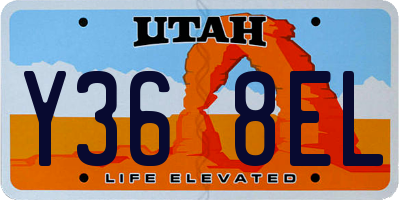 UT license plate Y368EL