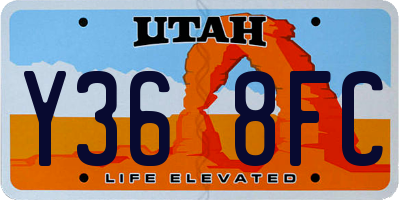UT license plate Y368FC