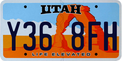 UT license plate Y368FH