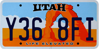 UT license plate Y368FI
