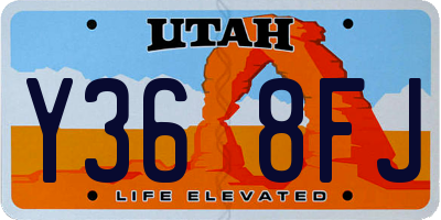 UT license plate Y368FJ