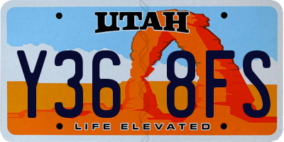 UT license plate Y368FS