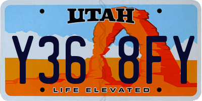 UT license plate Y368FY