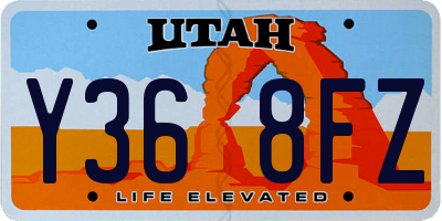UT license plate Y368FZ