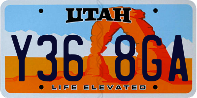 UT license plate Y368GA