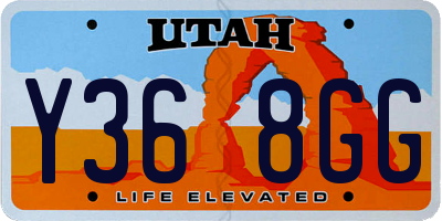 UT license plate Y368GG