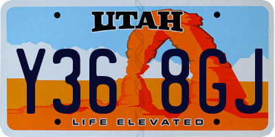 UT license plate Y368GJ