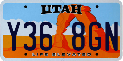 UT license plate Y368GN